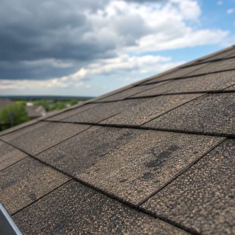 Possible hail marks on a residential roof after a Nebraska storm
