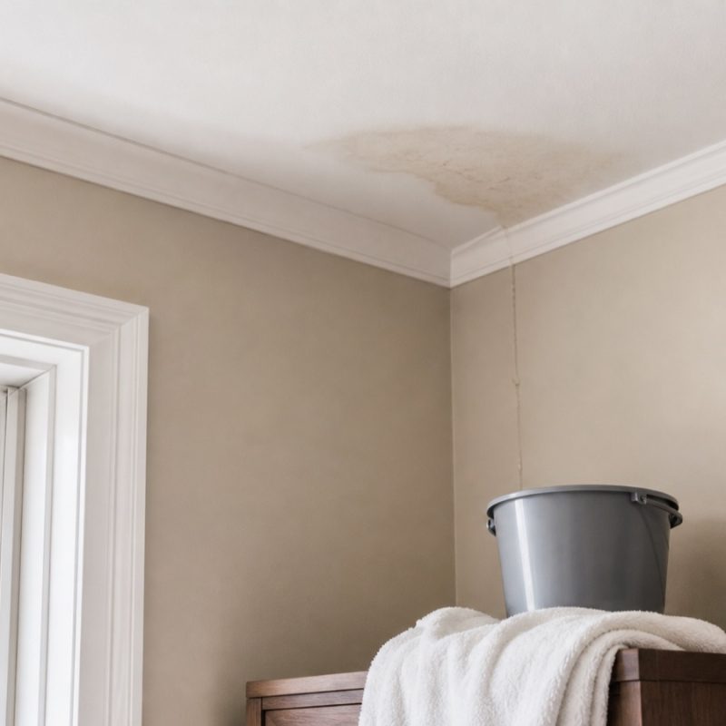 Small ceiling stain that may point to a roof leak