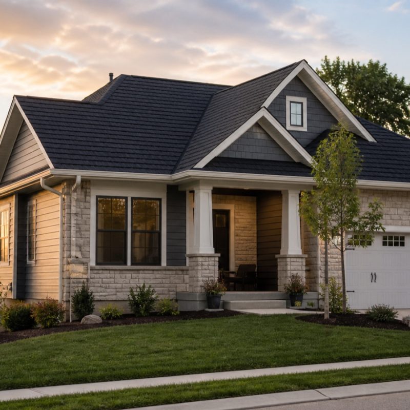 Completed home exterior project with clean curb appeal